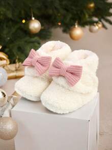 Christmas Infant Infant Slippers Girls Boys Booties Warm Infant Socks Shoes Newborn Crib Shoes Infant Footwear Prewalkers - White - View 13
