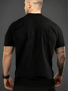 Summer Bestsellers Men's Graphic T-Shirt - Black Guitar And Mexican Hat Skull Design Short Sleeve Shirt - Lightweight Breathable Fabric, Suitable For Fitness, Running, Casual Wear - Machine Washable Daily Street Style Top, Fashionable Sports Gear, Durable Material, Youth Style Supple - 黑色 - 查看 3