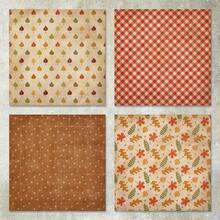 36 tờ giấy làm sổ lưu niệm 6 inch (nền hình lưới lá phong mùa thu), thích hợp cho sổ tay Bullet Journal, ảnh ghép, thiệp, sổ lưu niệm và đồ thủ công - Đỏ - Xem 3