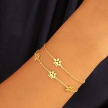 [Custom]Paw Print Name Bracelet, Personalized Tiny Dog Paw Bracelet, Minimalist Paw Bracelet, Animal Bracelet, Pet Bracelet, Personalized Bracelet,Christmas Gift Supplies - Multicolor - View 7