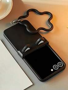 Süße 3D Katzenohren Stern Armband schwarze Handyhülle kompatibel mit Samsung Galaxy Z Flip 6 5 Z Flip4 3 5G Z stoßfeste Hülle Scharnier Schutzhülle - Schwarz - Übersicht 4