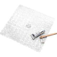 1pc 53 * 52cm Pebble Anti Slip Pad With Suction Cup For Bathroom Anti Slip Pad, Machine Washable And Easy To Clean 21 * 20.5 Inches, Suitable For Shower Rooms, Hotels, Bathrooms, Toilets, Bathtubs, Bathroom Accessories, Autumn Decoration