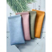 1 Piece Soft PU Sunglasses Pouch Holder Organizer Storage For Daily- Portable Squeeze Top Leather Glasses Case Minimalist Solid Color Anti-Scratch Glasses Storage Bag Eyewear Accessories Sunglasses, Sunglasses, Reading Glasses, Myopia Glasses, Astigmatism Glasses Storage Bag For Men And Women (Yellow)