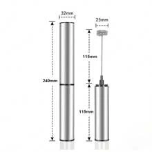 Espumador de Leite Recarregável de Aço Inoxidável 800mAh, 2 Velocidades para Latte, Cappuccino, Espresso, Uso Doméstico e de Barista