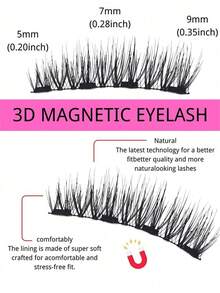 Set da 4 pezzi di eyeliner magnetico e ciglia magnetiche - Ciglia finte riutilizzabili dall'aspetto naturale, creano un effetto 3D allungante e arricciante, senza bisogno di colla, comodo da indossare, forte adesione magnetica, ciglia finte in mink da 5-11 mm, adatte per uso quotidiano, impermeabili, riutilizzabili, ideali per feste, appuntamenti e altro