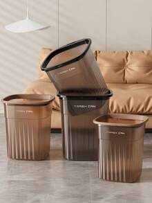 1pc Household Garbage Bin, Large Plastic, Transparent, High Aesthetics Garbage Bin, Bathroom, Kitchen, Living Room Garbage Bin, Thick Paper Basket Garbage Bin