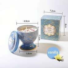 Lumânare parfumată cu flori uscate, 1 buc., în borcan tip pahar, model decorativ, potrivită pentru decorare, aromaterapie și diverse festivaluri, cel mai bun cadou pentru familie și prieteni, disponibilă în cutie individuală sau set de 4 piese.