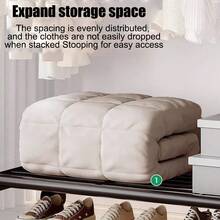 Heavy Duty Double Clothes Rail Rack Garment Hanging Stand Open Wardrobe Shelf Black - Black - View 9