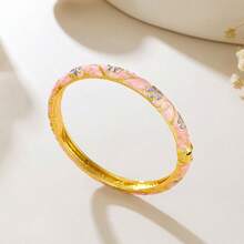 1pc Fashionable New Bohemian Style Gold-Plated Cloisonne Enamel Bracelet Jewelry, Suitable For Girls And Women - Round - View 5