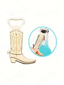 1 pezzo Apribottiglie a forma di stivale in metallo dorato, strumento creativo per bar, adatto per festival, matrimoni, feste, birra, lattine. Perfetto per San Valentino, matrimoni, compleanni, Ognissanti e feste di Natale