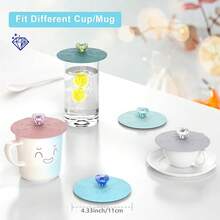 Tapas para Vasos, Tapones de Silicona para Tazas, 5 Piezas, Selladoético Antiderrames, Ajuste Universal para Vasos y Tazas (Beige, Rosa Polvo, Azul, Verde, Verde Salvia) - Gris, Turquesa, Azul, Verde Azulado, Coral - Ver 3
