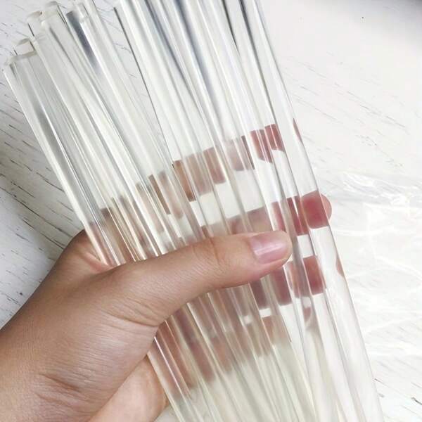 10/30/50pcs Crystal Clear Sealing Wax Sticks, Suitable For Glue Gun Sealing Wax Sticks, 0.7cm*20cm Sealing Wax Sticks, Applicable For Wedding Invitations, Cards, Envelopes, Handmade Cards, Packaging Cards