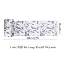 Papel tapiz autoadhesivo y removible con patrón de flores y hierba, rollo de papel tapiz autoadhesivo y resistente al agua que se puede cortar a medida, adecuado para baño, ducha, cocina, sala de estar, oficina y decoración de habitaciones, decoración del hogar, decoración de paredes. Tamaño de 3.94/5.9*78.74 pulgadas adecuado para decoración parcial, tamaño de 7.87/11.81*78.74 pulgadas adecuado para aplicación en áreas grandes.