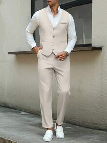 2 pezzi Completo da uomo composto da giacca formale con bottoni e pantaloni su misura