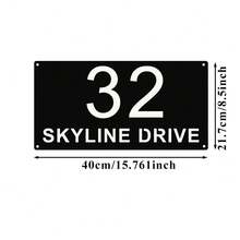 4 Size Options! Personalized Modern House Number Plate, Square Metal Address Letter Sign, Customized Metal Address Plaque, Reflective Outdoor Address Sign, Housewarming Gift - Black - View 11