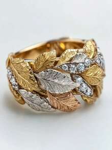 1枚奢华立方氧化锆戒指，女士婚礼订婚派对珠宝，情人节礼物 - 1# - 查看 1