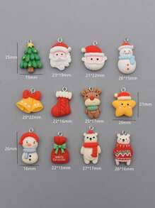 5/10/30pcs Christmas Cute DIY Craft Pendant, Suitable For Making Earrings, Bracelets, Necklaces, Phone Chains, Keychains And More Scenarios
