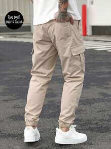 Pantaloni cargo casual larghi e multi-tasca da uomo per primavera/autunno, taglia piccola, ordinare 1 taglia in più, per l'autunno