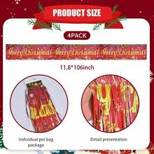 1/2/4pcs,Merry Christmas Banner, Xmas Decorations Paper Banner For Fireplace/Wall/Window, Christmas Home Office Decor Banners, Christmas Party Banner For Holiday Decoration Home Decor Christmas Decorations Room Decor