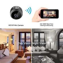 Security Cameras Wireless Wifi Indoor,HD 1080P Mini Camera Wireless Wifi Security Cam Night Vision Motion Detects With 360 °   Adjust For Home Outdoor Indoor Gifts