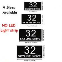 4 Size Options! Personalized Modern House Number Plate, Square Metal Address Letter Sign, Customized Metal Address Plaque, Reflective Outdoor Address Sign, Housewarming Gift - Black - View 3