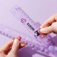 Sanrio 1支三丽鸥酷洛米30厘米/11.81英寸折叠尺，多功能，高品质可爱卡通尺，适合学生使用。 - KLM隨機顏色一件 - 查看 7