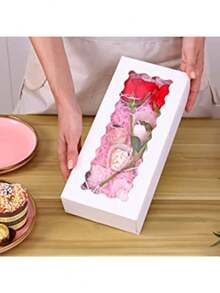 4pcs Transparent Chocolate Strawberry Packaging Boxes, Bakery Cake Dessert Boxes