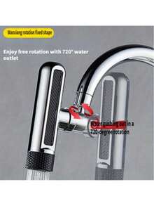 1 件多功能水龙头起泡器，6 种水流模式，浴室浴缸水槽厨房水龙头，水槽水龙头更换配件，家庭必备 - 銀色 - 查看 8