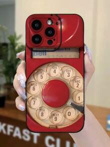 Old Telephone Red Retro Simple Phone Case Suitable Compatible With Iphone 16, 15, 14, 13, 12, 11, PRO MAX, X, XS, PLUS,,MINI,16E/SE4,As Well As, Galaxy S22/23/24/25 Ultra