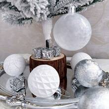 25pcs/Box New 6cm/2.36in Christmas Balls, Thickened Anti-Drop Christmas Tree Hanging Balls, Holiday Party Decorations Home Decor Christmas Decorations Room Decor