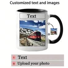 1 Pc 11 Oz Custom Image Mug, Custom Design Mug, Custom Text Mug, Personalized Photo Mug, Personalized Coffee Mug, Custom Family Mug, Make Your Own Mug, Custom Coffee Mug, Mother's Day Gift, Ideal Gifts For Him Her, Boyfriend, Girlfriend, Dad, Mom, Family, Friends For Anniversaries, For Valentine's Day, For Mother's Day, For Birthdays, For Children's Day, For Father's Day, For Graduation, For Weddings, For Housewarming Dining Room, Living Room, Bedroom, Office, Tea Room, Home, School - màu đen - Xem 2