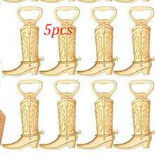 1 pezzo Apribottiglie a forma di stivale in metallo dorato, strumento creativo per bar, adatto per festival, matrimoni, feste, birra, lattine. Perfetto per San Valentino, matrimoni, compleanni, Ognissanti e feste di Natale