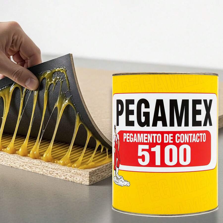 VINILMAX Resistol 5100 Pegamento de Contacto Profesional Multiusos 1 L y 1 Galón – Adhesivo Industrial Súper Fuerte, Resistente al Agua y Calor, para Madera, Fórmica, Cuero, Alfombra, Plástico, Metal, Textiles, Tapicería, Carpintería, Manualidades y Reparaciones - 1 lt - Ver 1