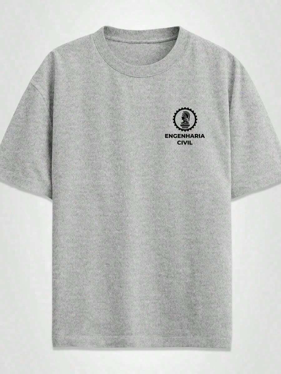 Basic Unisex T-Shirt 100% Cotton College Printed Civil Engineering Shirt - 灰色 - 查看 1