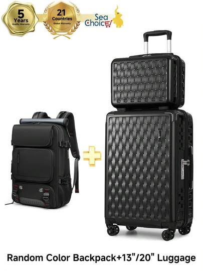 Juego de Maleta de Mano y Maleta Trolley Sea Choice de 2 Piezas, Maleta de Cabina con Mochila de Viaje de 35L