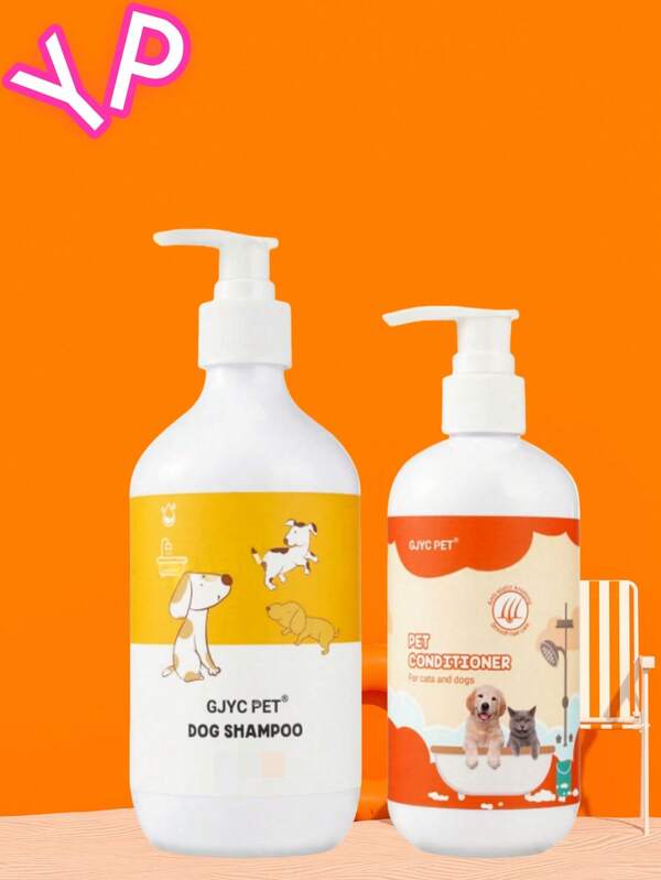Dog Shampoo And Conditioner Set, Puppy And Pet Shampoo, Dog Hair Cleaning Agent. Dog Moisturizing Conditioner, Dog Conditioner In One. Dog And Cat Fragrance Shower Gel, Pet Hair Care And Cleaning Shower Liquid.