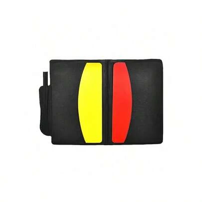 1pc Red & Yellow Card Referee Notebook, Suitable For Various Sports Events, With Leather Case, Pencil, Compact & Portable For Recording Referee Decisions