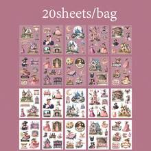 20pcs/Book, Vintage Dark-Themed Sticker Book, Halloween Theme, Suitable For Decorating Phone Cases, Clipboards, Postcards, Journals, Halloween-Themed Sticker Book, Creative DIY Materials