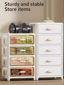 3/4/5/6-poziomowa wielofunkcyjna szuflada z rolkami – składana szafka z pojedynczymi drzwiami – trwała, plastikowa szuflada, oszczędzająca miejsce półka kuchenna na przekąski, napoje, książki, ubrania, odpowiednia do kuchni, salonu, gabinetu i łazienki