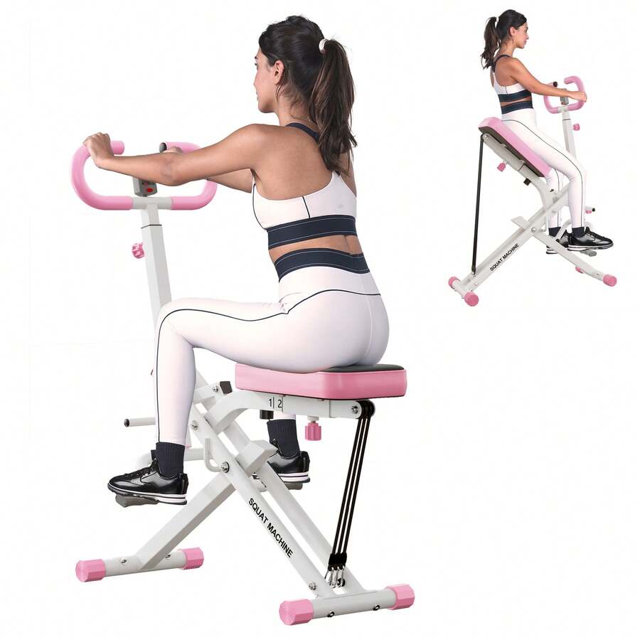 Dlandhome Squat Assist Trainer For Hip And Leg Exercises, 5-Position Adjustable Seat Cushion, Upgraded Version Enhanced Resistance,Squat Exercise Equipment For Home Gym Fitness - Hồng - Xem 1