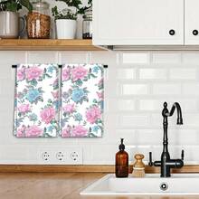 Set 2/4 buc, prosoape de vase cu model floral de afine, prosoape moderne din microfibră super absorbante, prosoape de bucătărie pentru gătit și copt, lavete de vase, cârpe de curățat, prosoape de mână, prosoape de bucătărie, ultra moi și foarte absorbante, decor bucătărie, cadouri pentru vecini, mame, zile de naștere, casă nouă pentru prieteni, articole esențiale pentru bucătărie, necesități zilnice