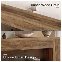 Tribesigns 70.9-Inch Console Tables For Entryway, Narrow Wooden Long Sofa Table Behind The Couch, Farmhouse Fluted Hallway Accent Table For For Living Room, Entrance, Foyer - 棕色 - 查看 6
