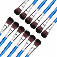 6pcs Mop Brush For Acrylic Painting 1 Inch Blending Brush Paint Brushes For Acrylic Painting Oval Mop Acrylic Brush With Wooden Handle For Acrylic Paint, Watercolor, Face And Body Art Painting,Back To School,School Supplies