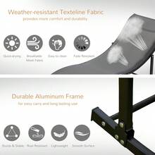 Grey 2-Pack S-Shaped Lounge Chairs – Foldable Recliners For Patio, Beach & Garden - Default - View 4