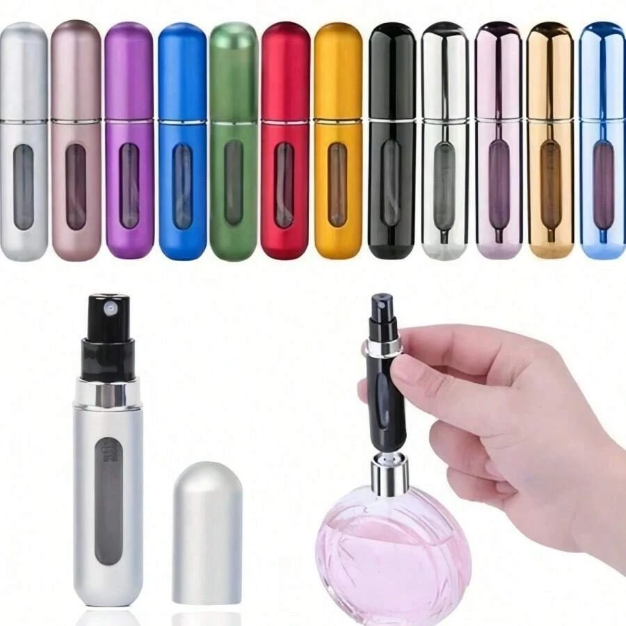 1 Rose Red Perfume Dispenser, Push-Pull Design, Easy To Use And Hygienic, Small And Easy To Carry, Equipped With Dispensing Tools, Suitable For Dating And Going Out, Travel, Home Decoration And Fragrance Lovers, Portable Sprayer, Smooth Surface, DIY Perfume Tools - 玫瑰紅 - 查看 1