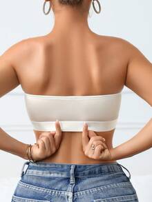 3PCS Women's Multi-Row Button Front-Fastening Strapless Bodysuit, Open-Front Lingerie, Comfortable Wireless, Plain And Simple Seamless Bra Lingerie - Multicolor - View 2