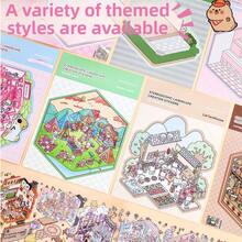 46 piezas Pegatinas decorativas DIY para la casa, libro de pegatinas de paisajismo, pegatinas de escenas (incluye 20 escenas, 26 hojas de material), pegatinas en 3D de casas en miniatura y micropaísajes para manualidades DIY, planificadores, puzzles, pegatinas de paisajes, reutilizables, sin pinzas - Multicolor - Ver 10