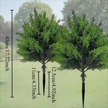 1pc Artificial Cedar, Fake Pine Wood Shaped Tree, Real Green Christmas Pine, Includes Planting Stake, Suitable For Indoor/Outdoor Home Decor, Garden Decoration, Realistic Fake Evergreen Christmas Tree For Holiday Table Center, Fireplace, Wall, Indoor And Outdoor Christmas Decoration