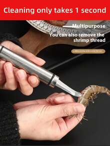 Edelstahl Garnelen Darmausstecher, multifunktionaler Litschi-Kern-Entferner, Garnelen-Gehirn-Entfernungswerkzeug