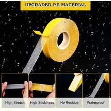 3pcs   Waterproof Reusable Adhesive Tape | Repeatedly Paste Without Waste, Waterproof Features Suitable For Multiple Scenarios, Easy To Use For Fixing Items - Yellow - View 4